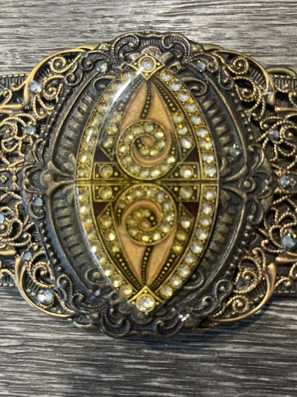 Vintage Gold and Bronze Filigree Belt Buckle - Still...Vintage brand